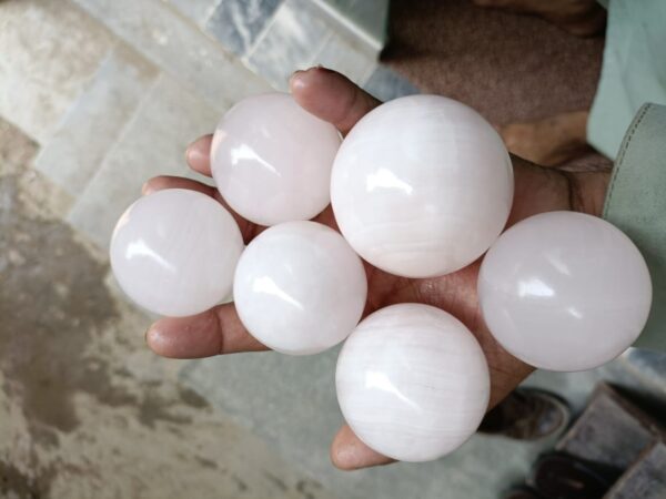 mangano pink calcite spheres